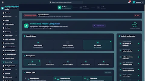 Portfolio Sustainability & ESG Command Center interface