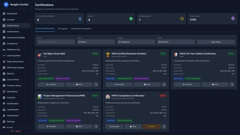 Nexgile Certifai Nexus interface