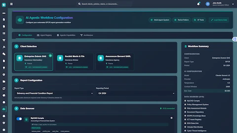 SFCR Agentic Workflow interface