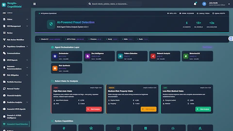 AI-Powered Claims Fraud Detection & Investigation interface