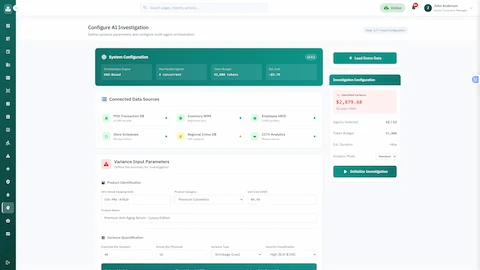 AI Variance Investigation System interface