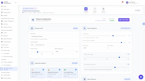 AI Agentic Predictive Demand Planning interface