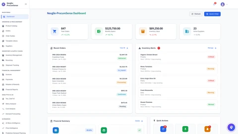 Nexgile ProcureSense Nexus interface