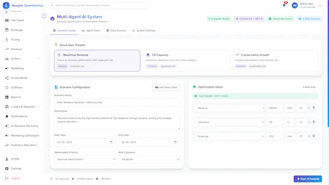 AI Strategic Optimizer - Scenario Analysis & Execution System interface